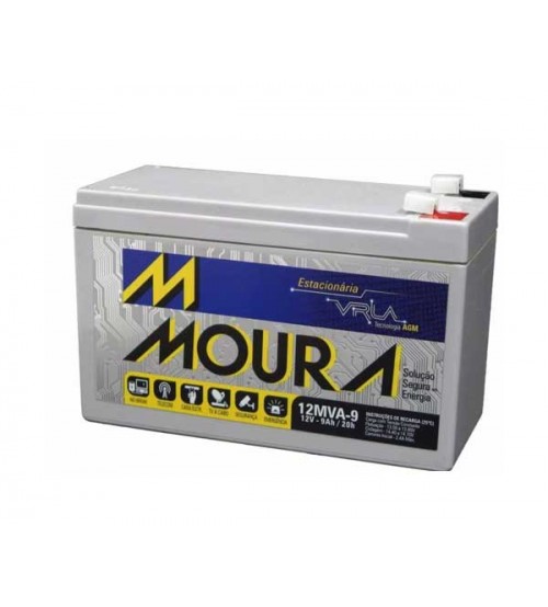 BATERIA PARA NOBREAK VRLA MOURA – MODELO: 12MVA9 – (9AH) – 12V