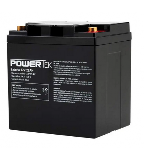 BATERIA - MULTILASER - Bateria PowerTek VRLA 12V 28Ah - EN019