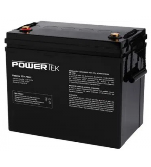 BATERIA - MULTILASER - Bateria PowerTek VRLA 12V 70Ah - EN025