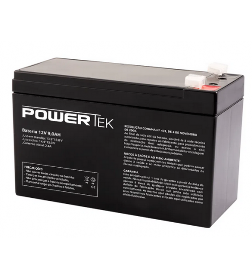 BATERIA - MULTILASER - Bateria PowerTek VRLA 12V 9Ah - EN015